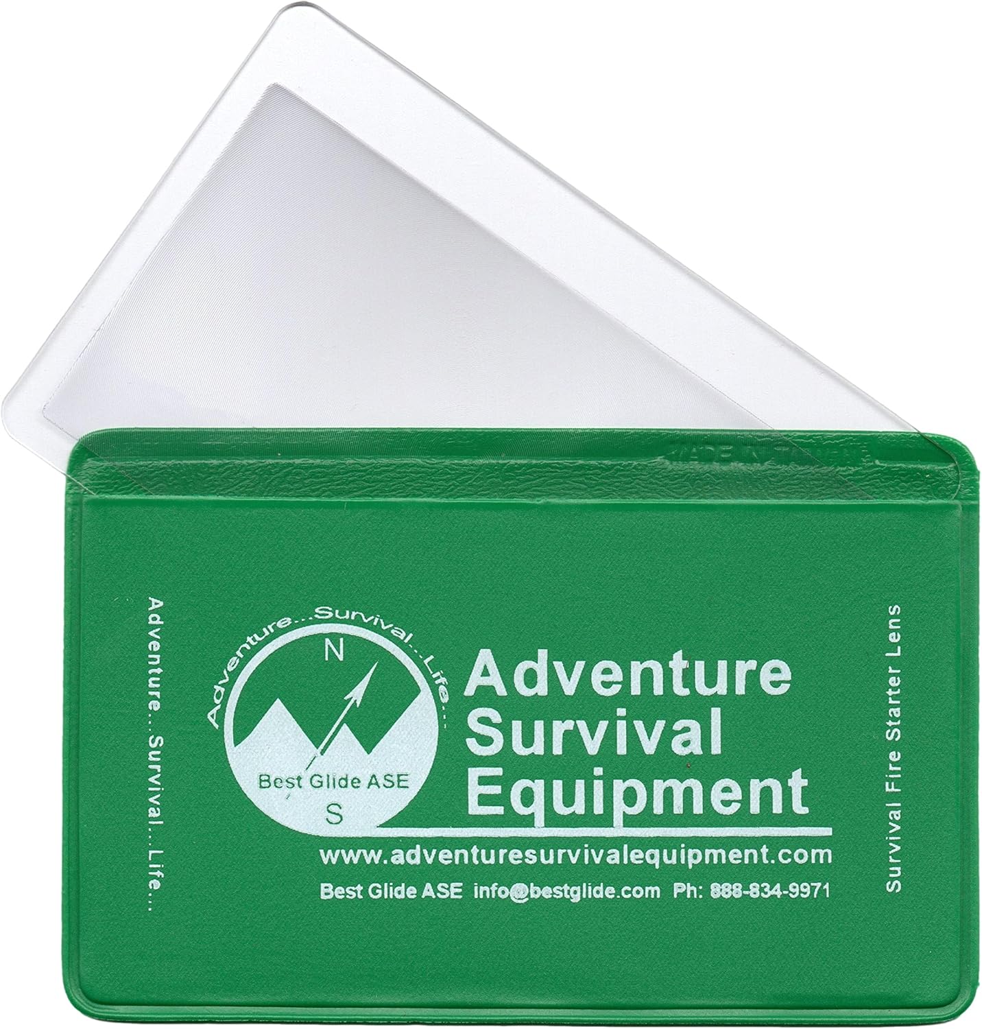 Credit Card Size Fresnel Lens Fire Starter and Magnifier Lenses (3 Pack - Green)