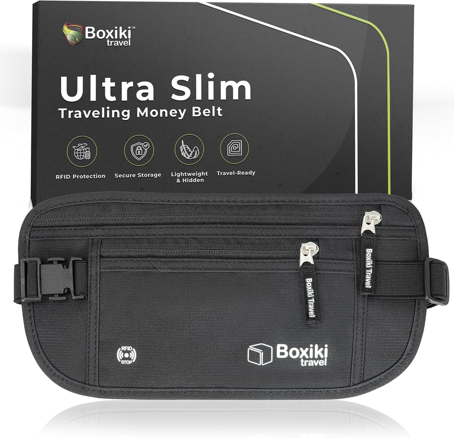 Money Belt for Travel with RFID Blocking Technology - Hidden Travel Money Pouch for Cash, Credit Cards, Passport, and Travel Valuables - Secure Water Resistant Money Belt for Men and Women (Brown)