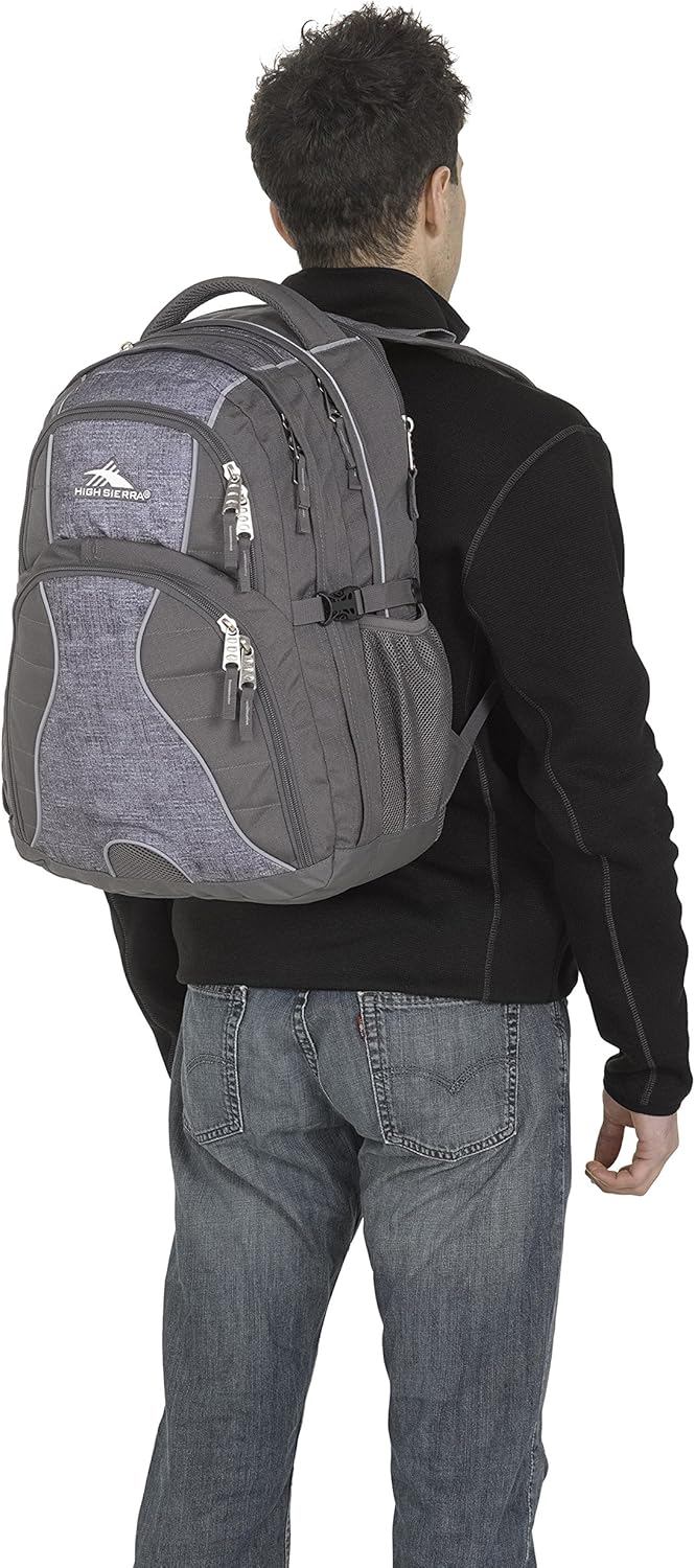 High Sierra Swerve Laptop Backpack, Crimson/Black, One Size