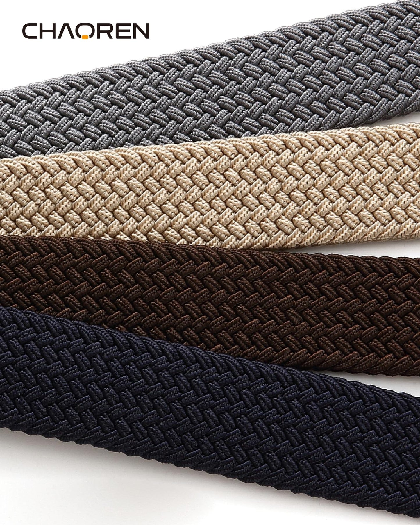 CHAOREN Stretch Mens Belt - Braided Elastic Golf Belt for Men 1 3/8"- Fits Casual Jeans & Shorts