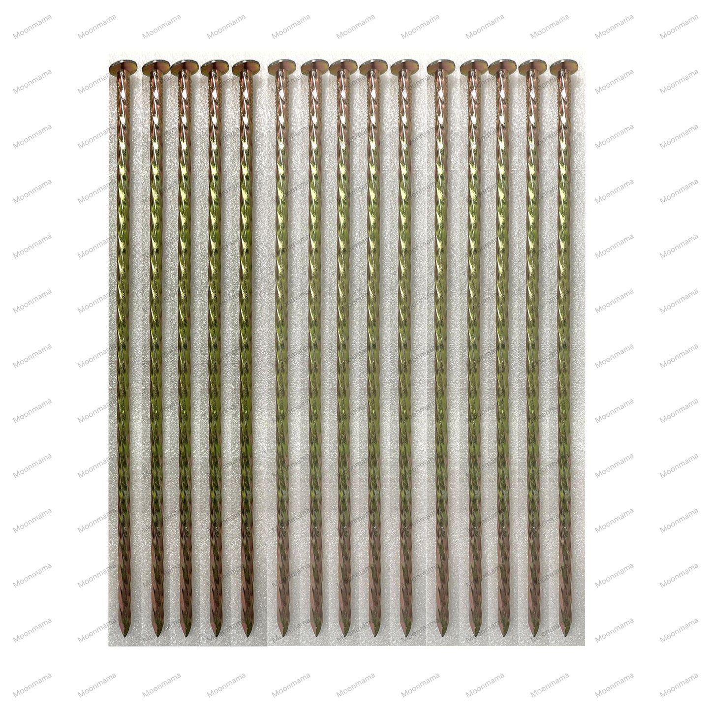 14-inch Galvanized Super Long Steel Nails for Wooden Piles Grass Floor Landscape Metal Yellow Nails Rust-Proof Extension Reinforcement Tent Camping Garden Anchor (20PCS)