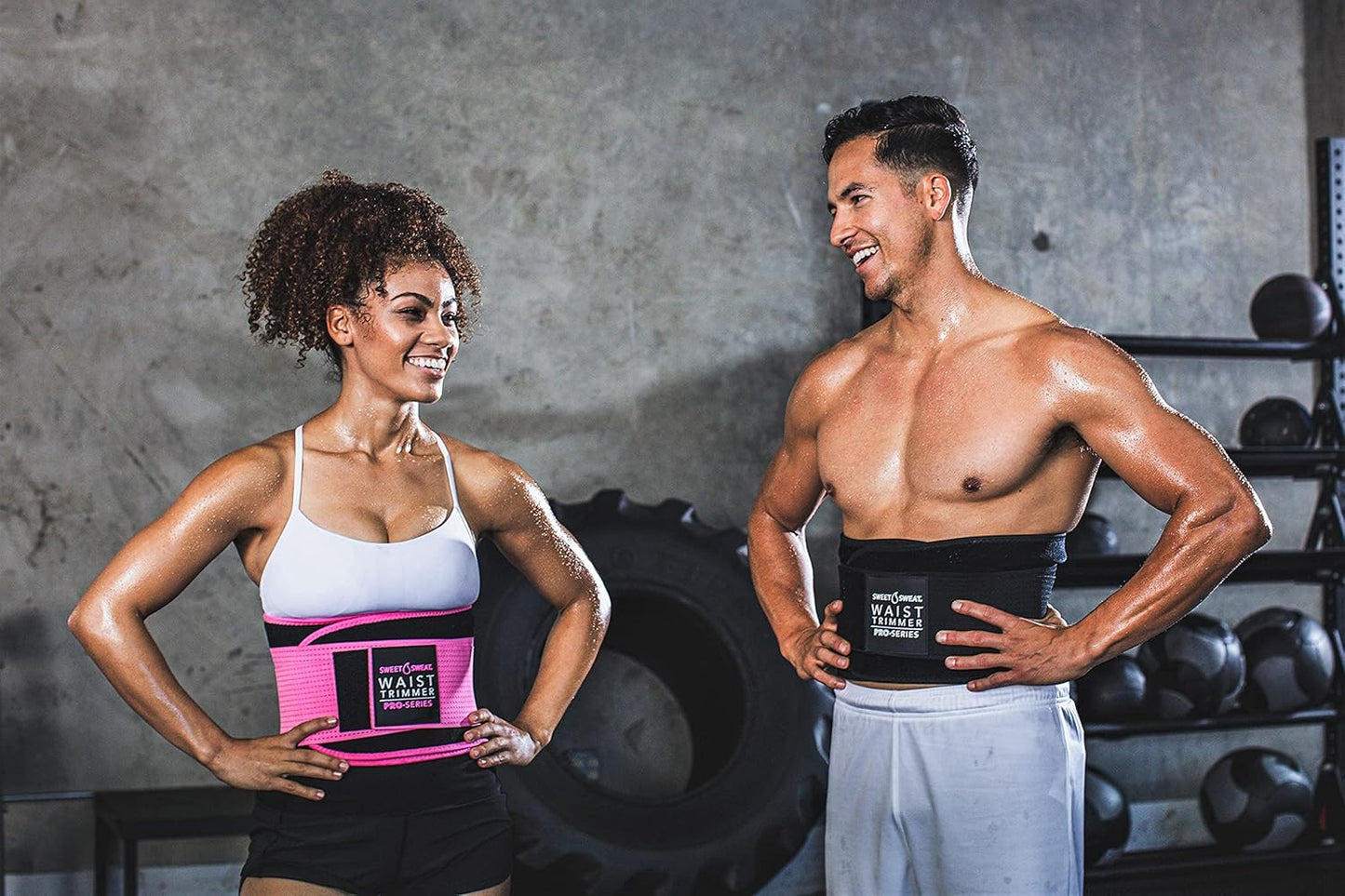 Sports Research® Sweet Sweat Waist Trimmer - Premium Sweat Enhancing Fitness Belt for Women & Men - 5 Adjustable Sizes