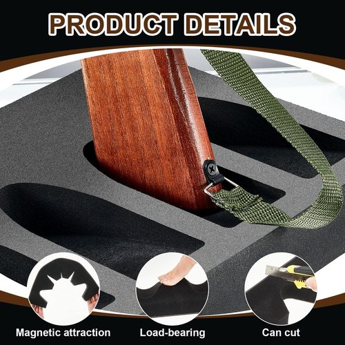 Geelin 2 Set Foam Gun Rack Gun Safe Accessory Universal Gun Safe Organizer with Magnetic Strip and Holder for Butt Stocks Shotgun Rifle Rack Rifle Rest Holder for Metal Gun Storage Gun Cabinet Gifts