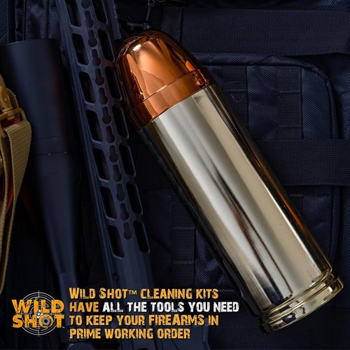 Deluxe Gun Cleaning Kit in Patented Bullet-Shaped Case, Cleaning Tools for Handguns, Shotguns and Rifles
