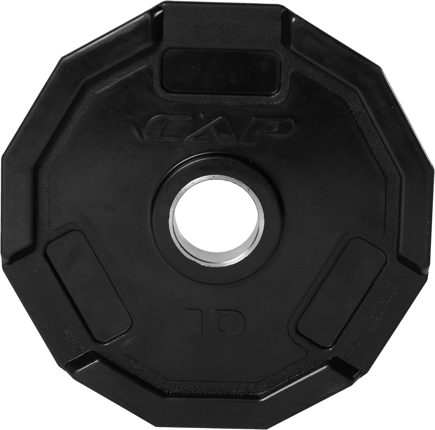 CAP Barbell 12-Sided Rubber Olympic Grip Weight Plates, Black | Multiple Sizes