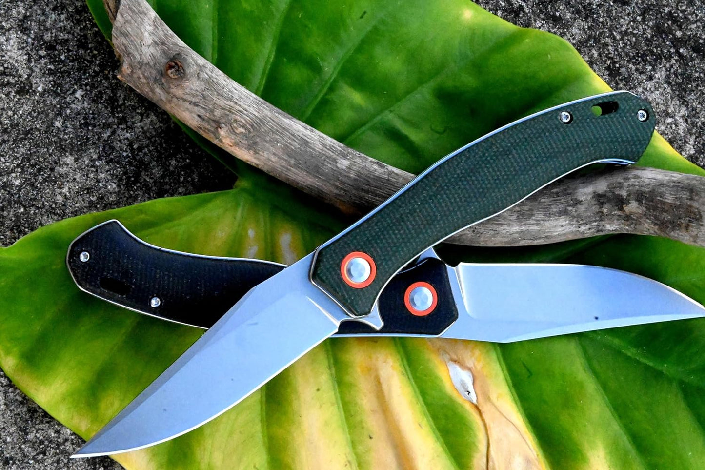 YAK & YETI Premium Micarta Handle Folding Knife- Everyday Carry Knife for Men and Women - Indoor or Outdoor-Camping and Hunting knife-D2 steel Blade(Black)
