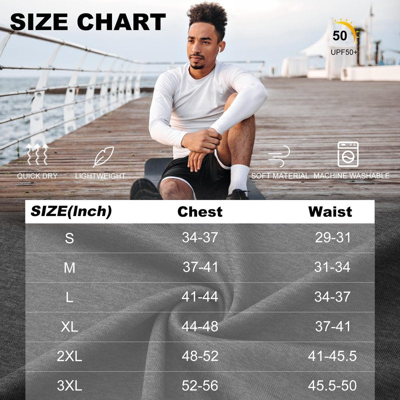 MLYENX 4 Pack Long Sleeve Shirts for Men UPF 50+ UV Sun Protection Quick Dry Moisture Wicking Workout Tee Shirts 3XL