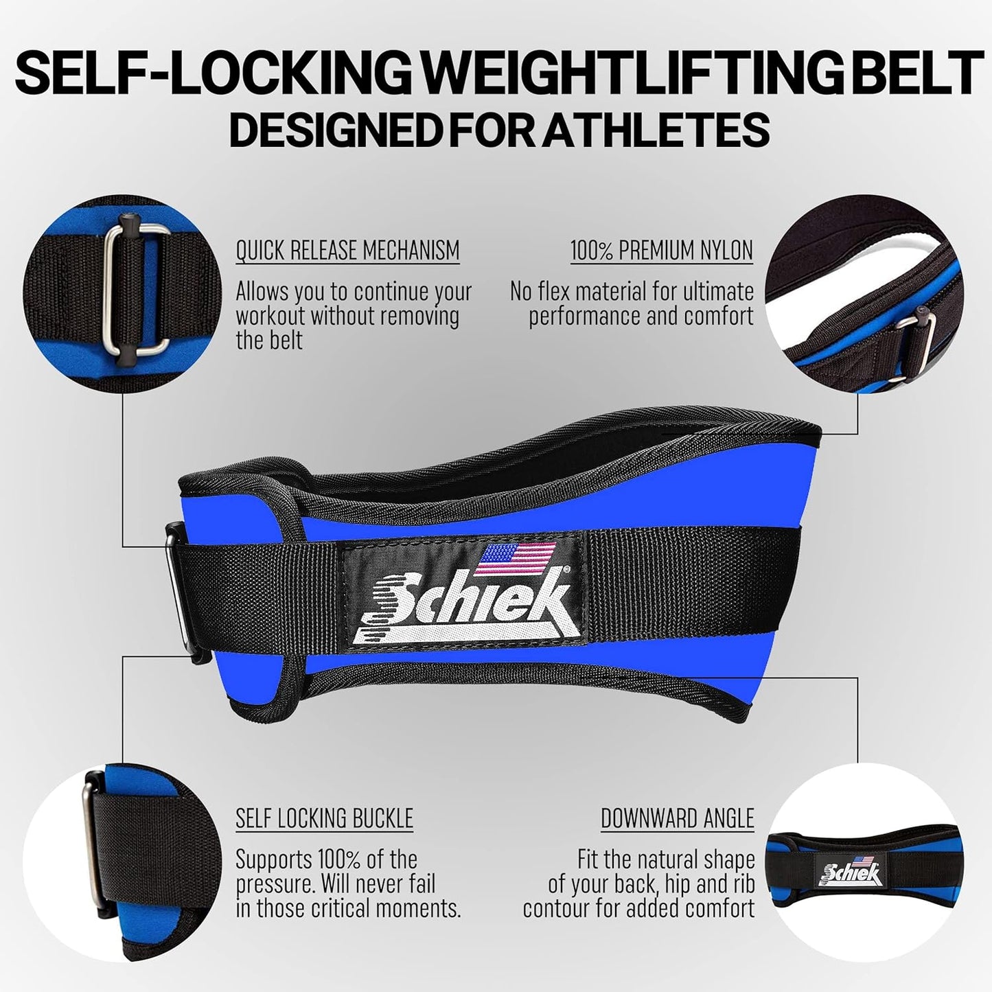 Schiek Sports 2006 Nylon 6" Weight Lifting Belt - Support Belt for Power Lifting