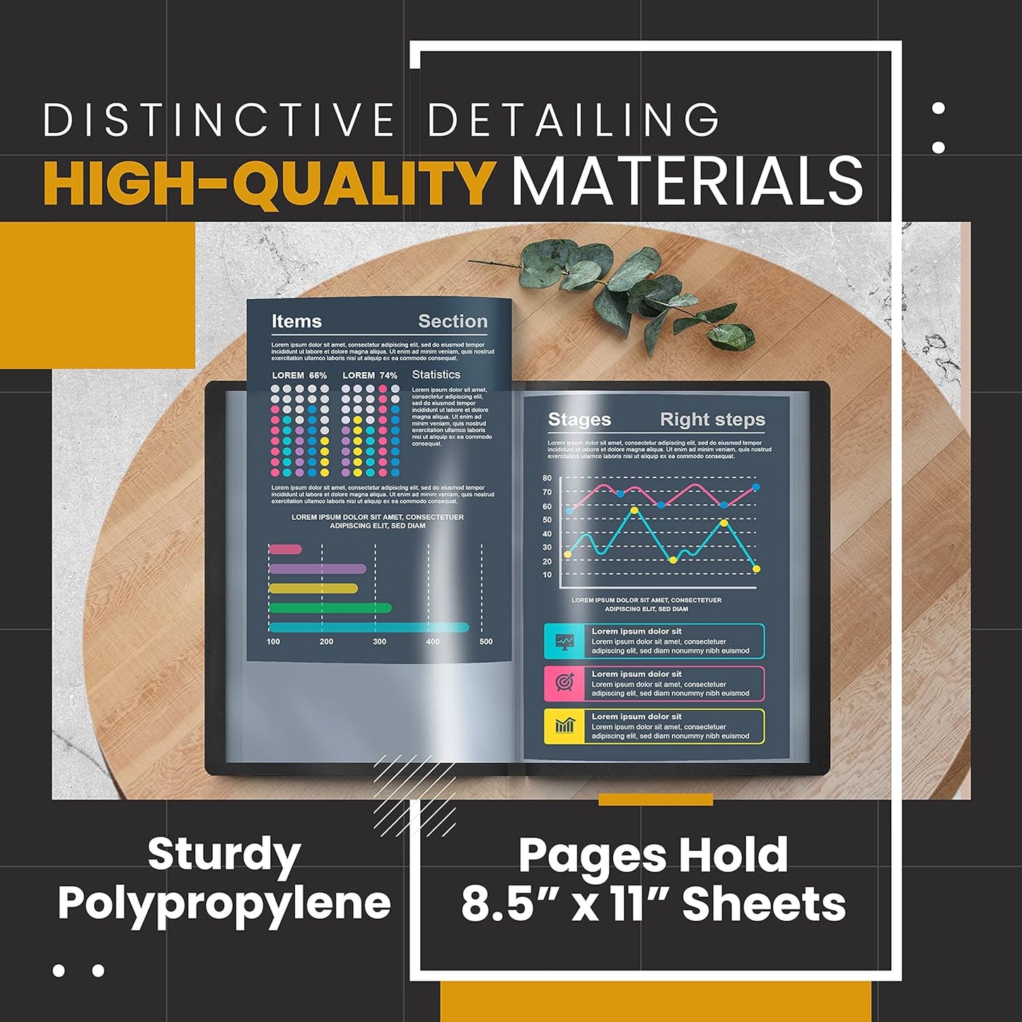 Better Office Products 12 Pocket Bound Presentation Book, Black, Clear View Front Cover, 24 Sheet Protector Pages, 8.5" x 11" Sheets, Art Portfolio, Durable Poly Covers, Letter Size (2 Pack)