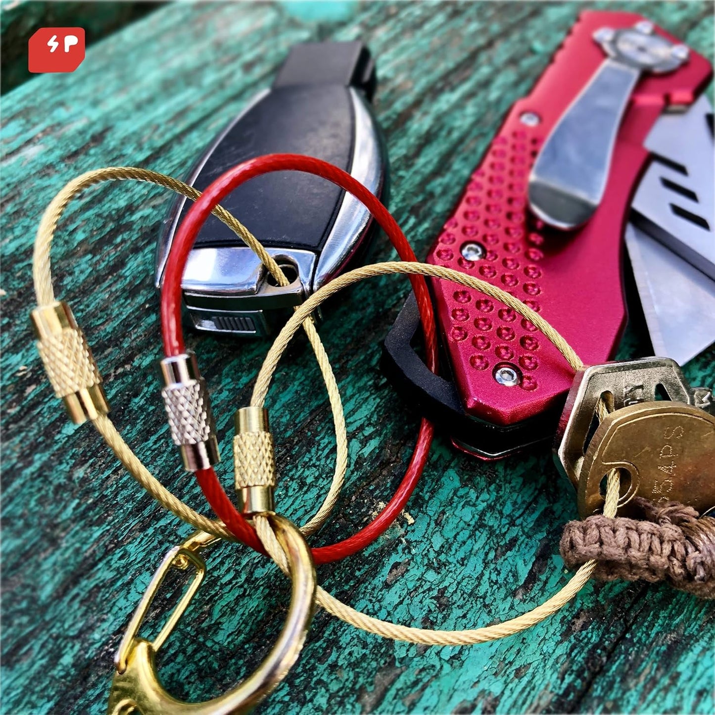 Large Key Ring Wire Stainless Steel Keychain Car Cable Keyring Loop Luggage Tag Hinge Keepers Binding Carabiner Big Locking