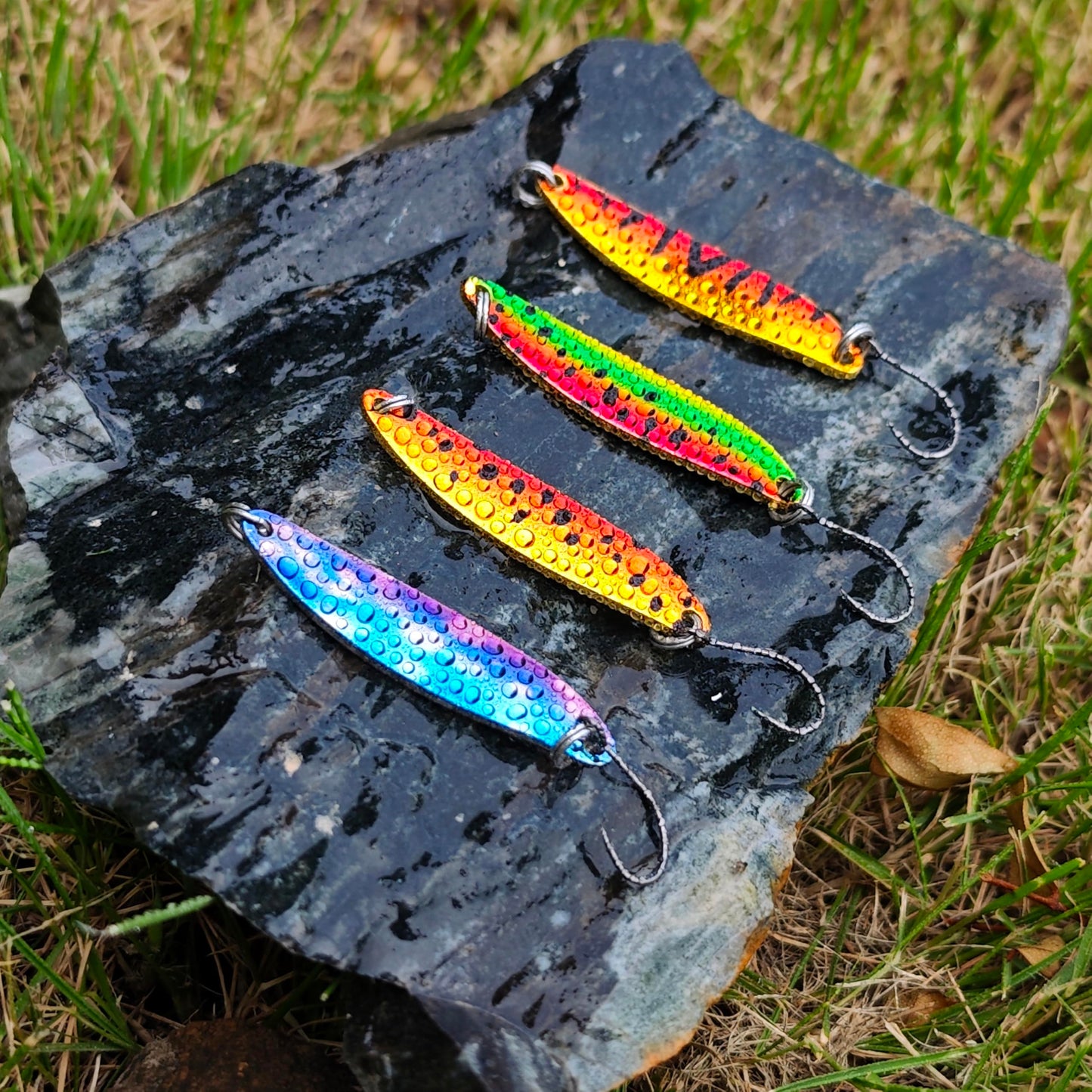Keencatch Fishing Lures for Saltwater/Freshwater, Metal Trout Lures for Bass Walleye Pike, 5g Fishing Spoon with Single Hook(4pcs), Mixed