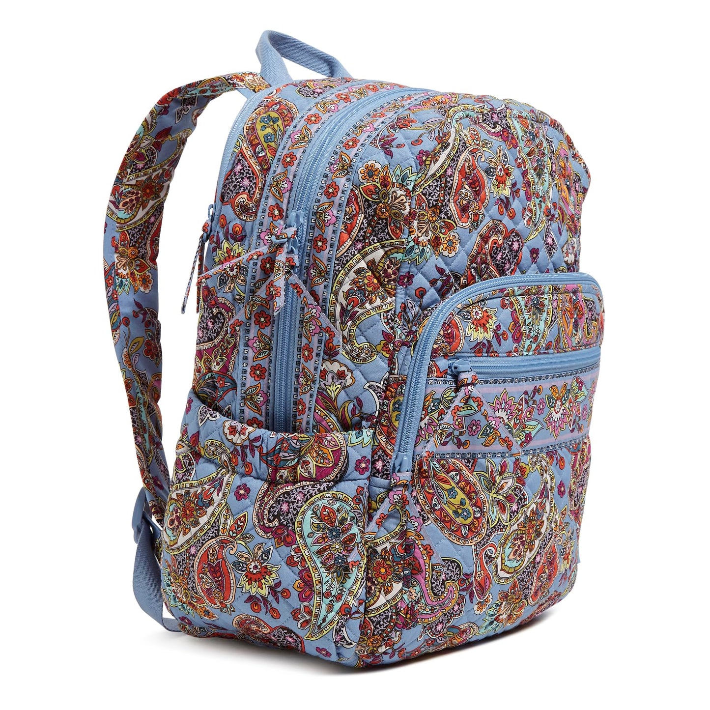 Vera Bradley Women's Iconic Campus Backpack, Signature Cotton Bookbag, Provence Paisley, One Size