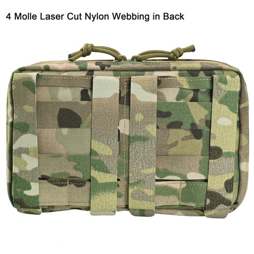 Tactical Admin Pouch Molle Attachment, SABADO GP Pouch with Two Way Zipper Closure, Slim EDC Utility Pouch for Hunting Vest or Hiking Backpack