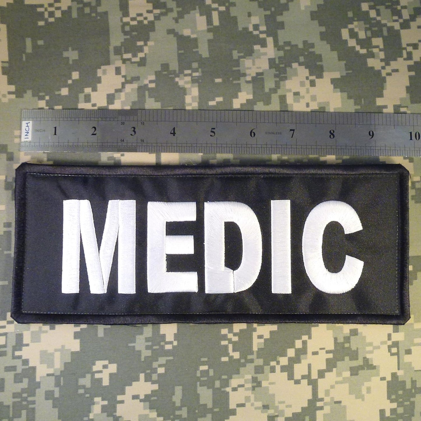 Medic Big XL 10x4 inch EMT EMS Paramedic Vest Tactical Embroidered Nylon Touch Fastener Patch
