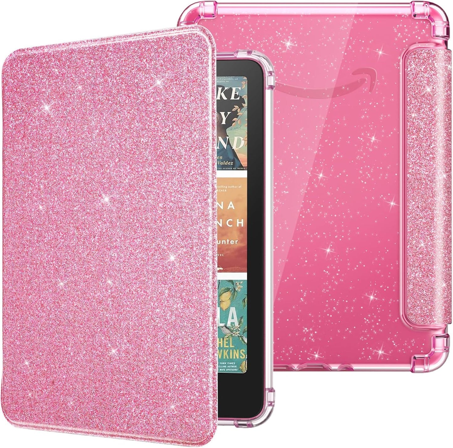 MoKo Case for All-New 7" Kindle Paperwhite 2024 12th Gen&Kindle Colorsoft Signature Edition 2024,Ultra Clear Soft Flexible Glitter TPU Back Cover Light Shell with Auto Wake/Sleep, Glitter Purple