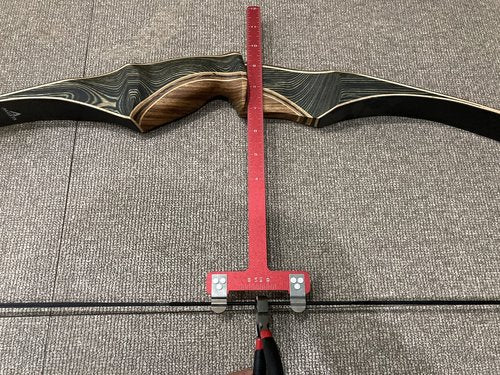 DEERACE Bow String Nocking Points Set – T Square Ruler with Plier for Recurve and Compound Bowstring Accessories (B Set, Red)