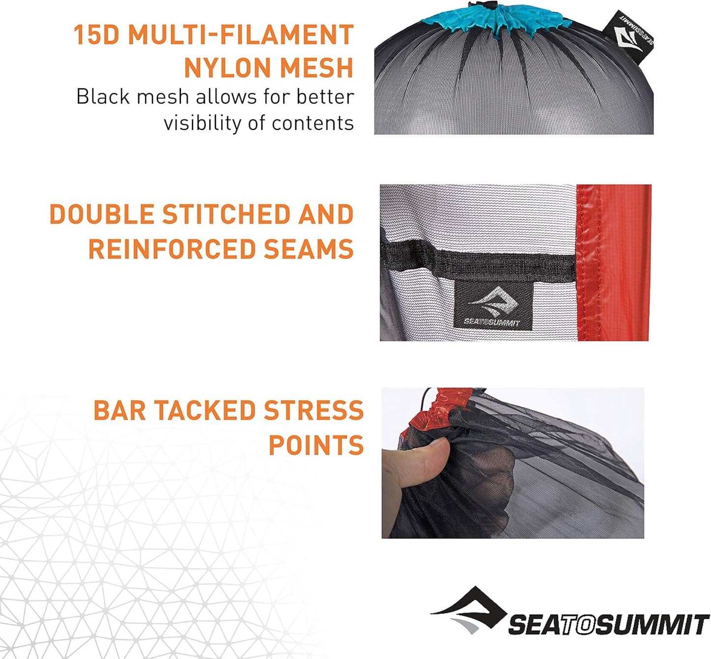Sea to Summit Ultra-Mesh Stuff Sack, Featherweight Outdoor and Travel Storage