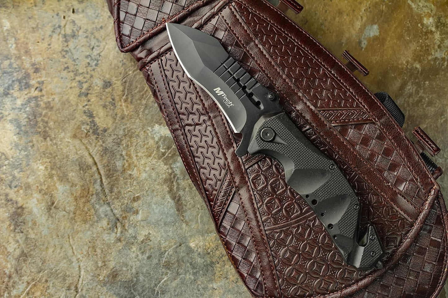 MTech USA MT-A845BK SPRING ASSISTED KNIFE, 5" Closed, Black Blade