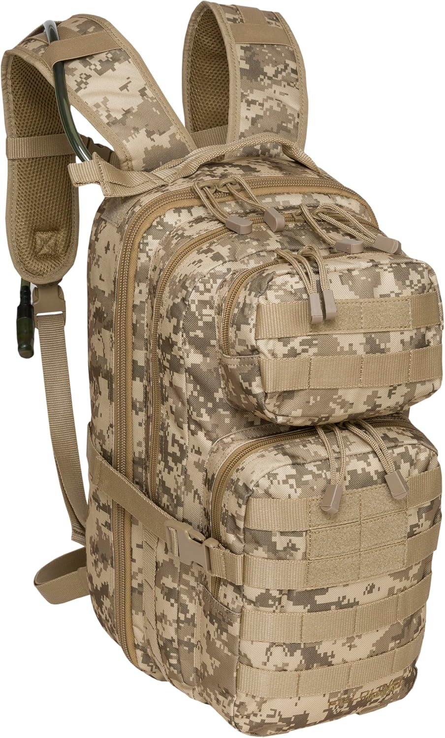 Surge Tactical Hydration Pack by Fieldline | Military Backpack with MOLLE System | Survival Bug Out Bag | 22L Storage Capacity + 3L Reservoir (Digital Sand)