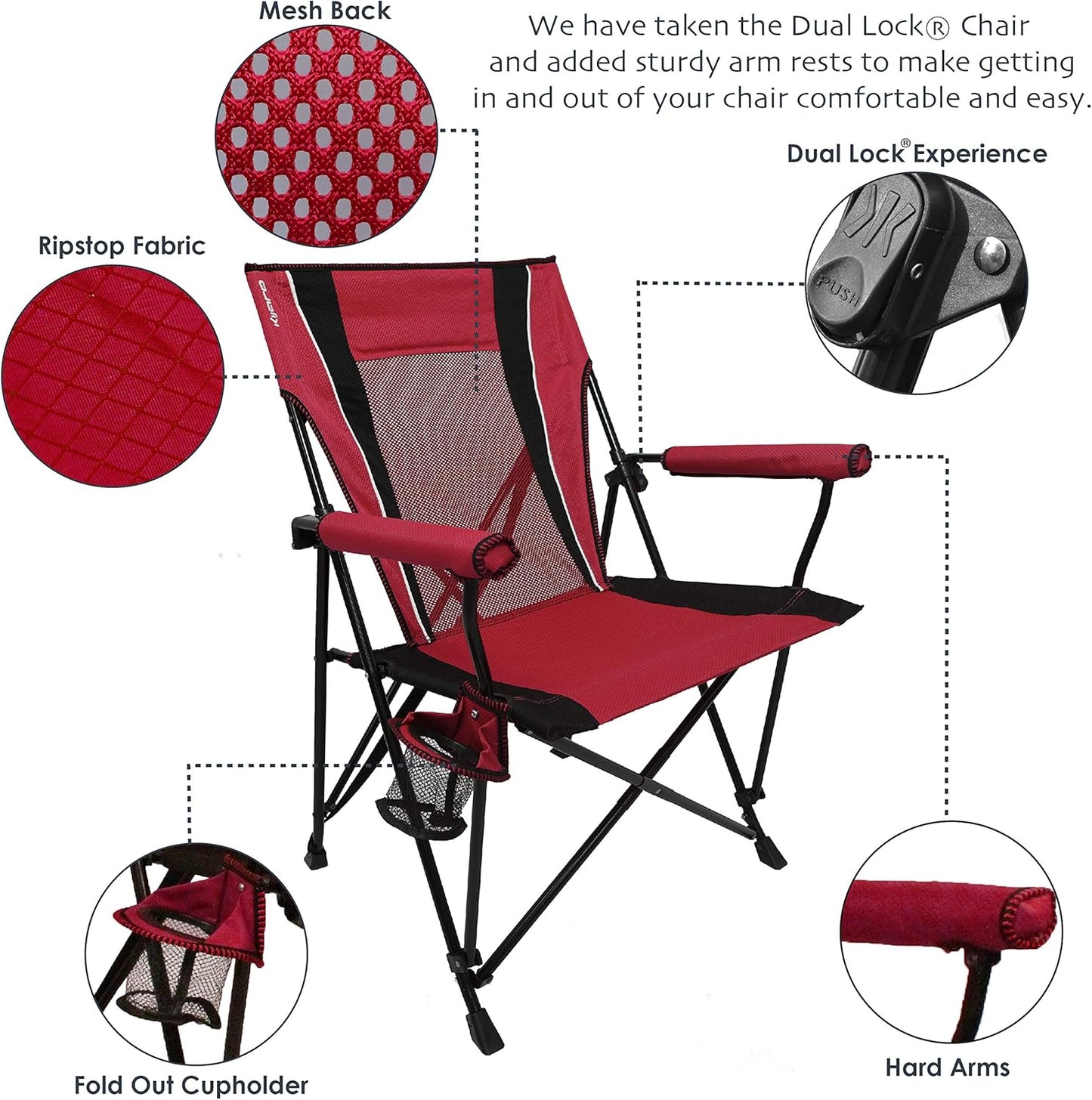 Kijaro Enjoy Versatile Folding Sports, Outdoor Chair & Lawn Chair, Dual Lock Feature, Maldives Blue (Hard Arm)