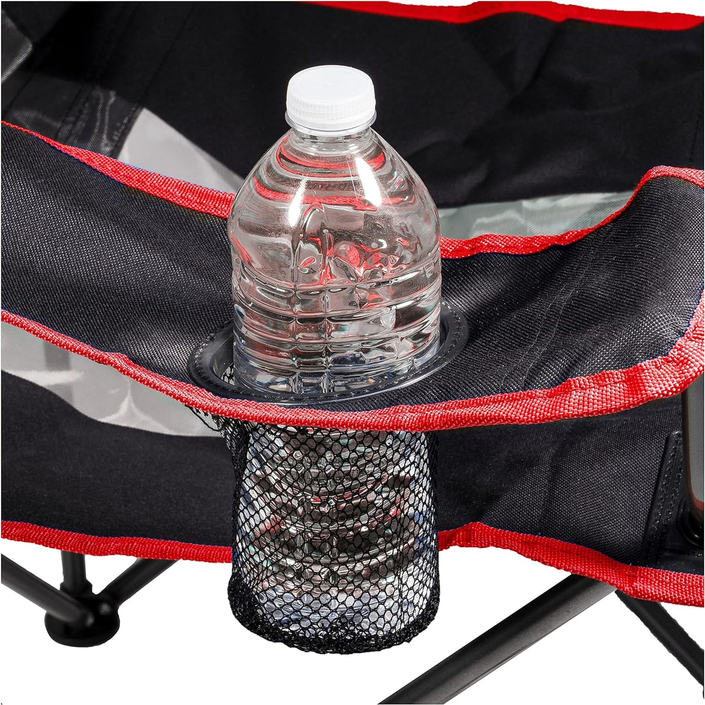 Kelsyus Original Foldable Canopy Chair for Camping, Tailgates, and Outdoor Events, Grey/Red