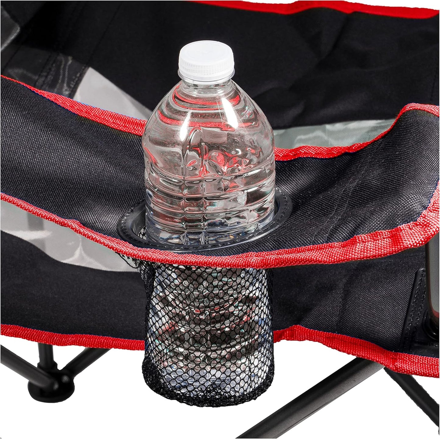 Kelsyus Original Foldable Canopy Chair for Camping, Tailgates, and Outdoor Events, Grey/Red