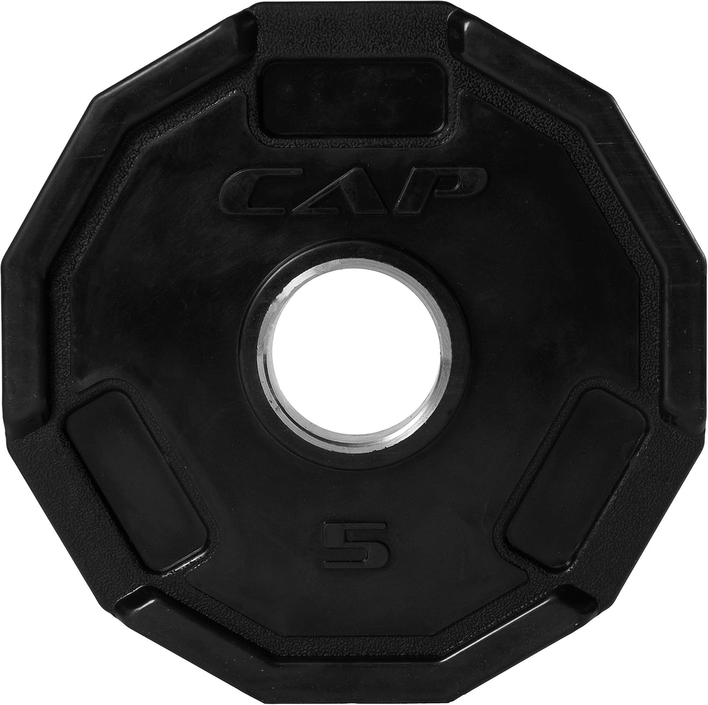 CAP Barbell 12-Sided Rubber Olympic Grip Weight Plates, Black | Multiple Sizes