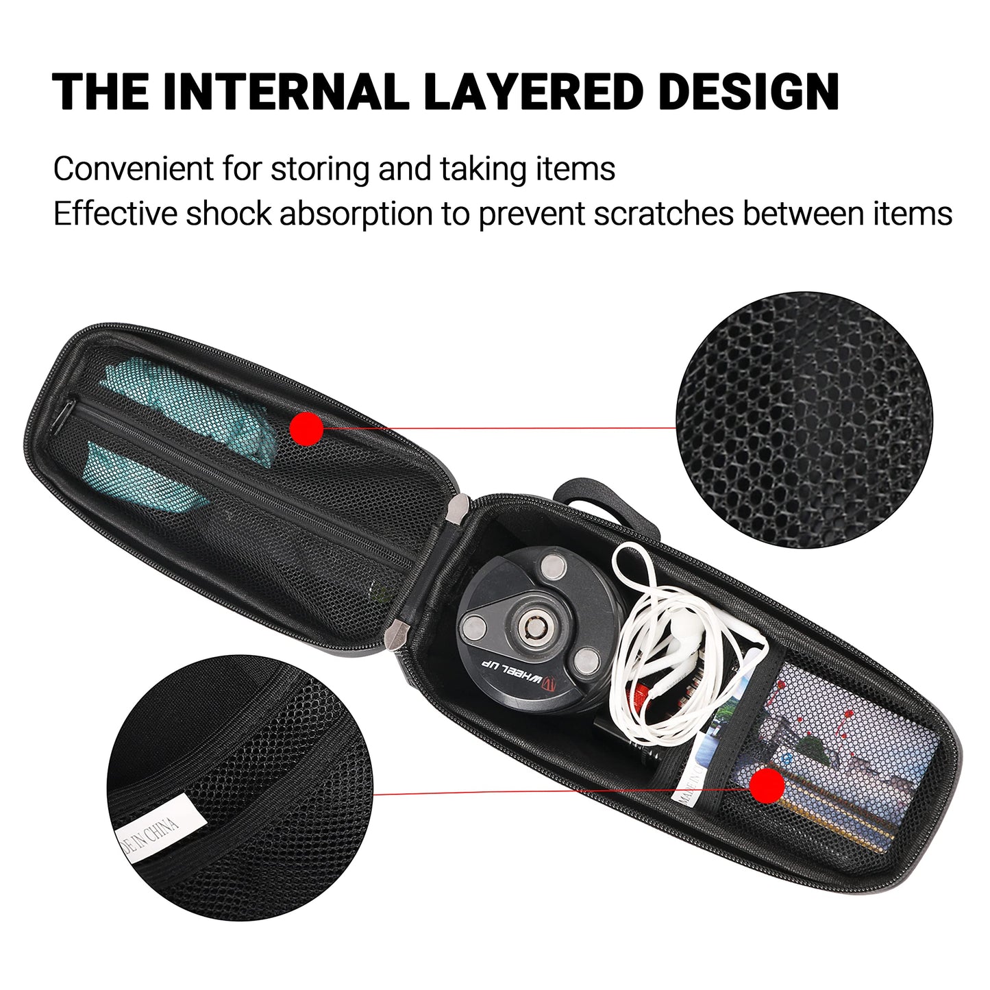 Himiway Bike Top Tube Bag EVA Hard Shell Bike Frame Bag IP65 Waterproof Bike Rack Bag Carbon Pattern PU Bicycle Top Tube with Logo Reflective Bike Bag Frame Large Capacity Fit Most Bike Frame