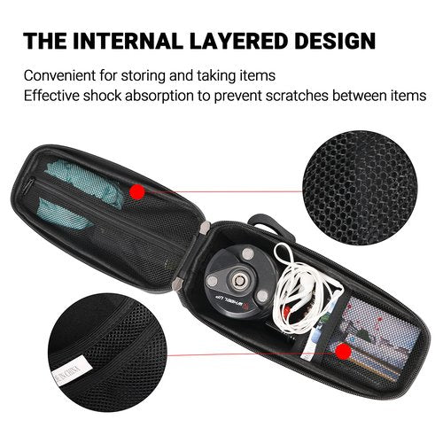 Himiway Bike Top Tube Bag EVA Hard Shell Bike Frame Bag IP65 Waterproof Bike Rack Bag Carbon Pattern PU Bicycle Top Tube with Logo Reflective Bike Bag Frame Large Capacity Fit Most Bike Frame