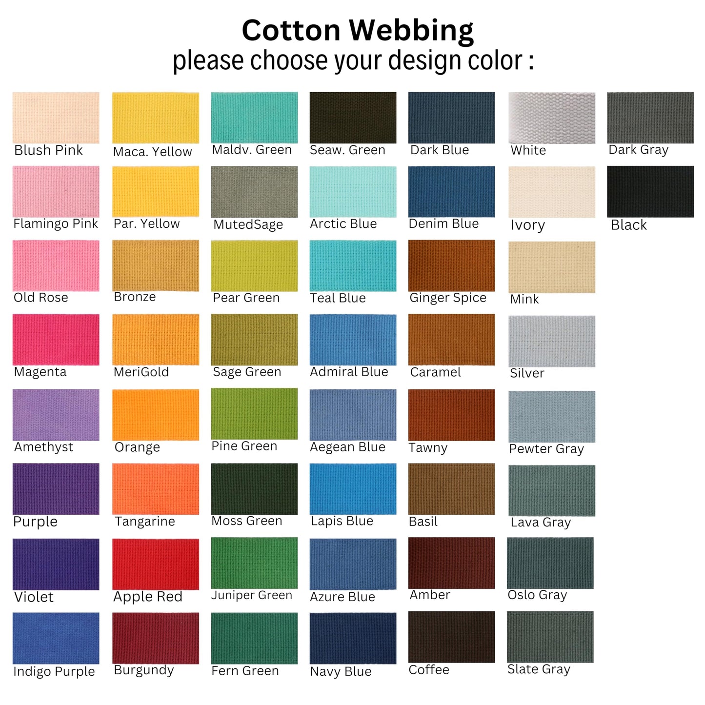 1" & 1.5'' & 2" Cotton Webbing - 5 Yards - 50+ Colors -%100 Natural Cotton - Turkish Woven - Heavy Duty 1 Inch 1.5 Inch 2 Inch Canvas Webbing for Sewing Straps Bag Climbing Indoors Craft DIY 11592