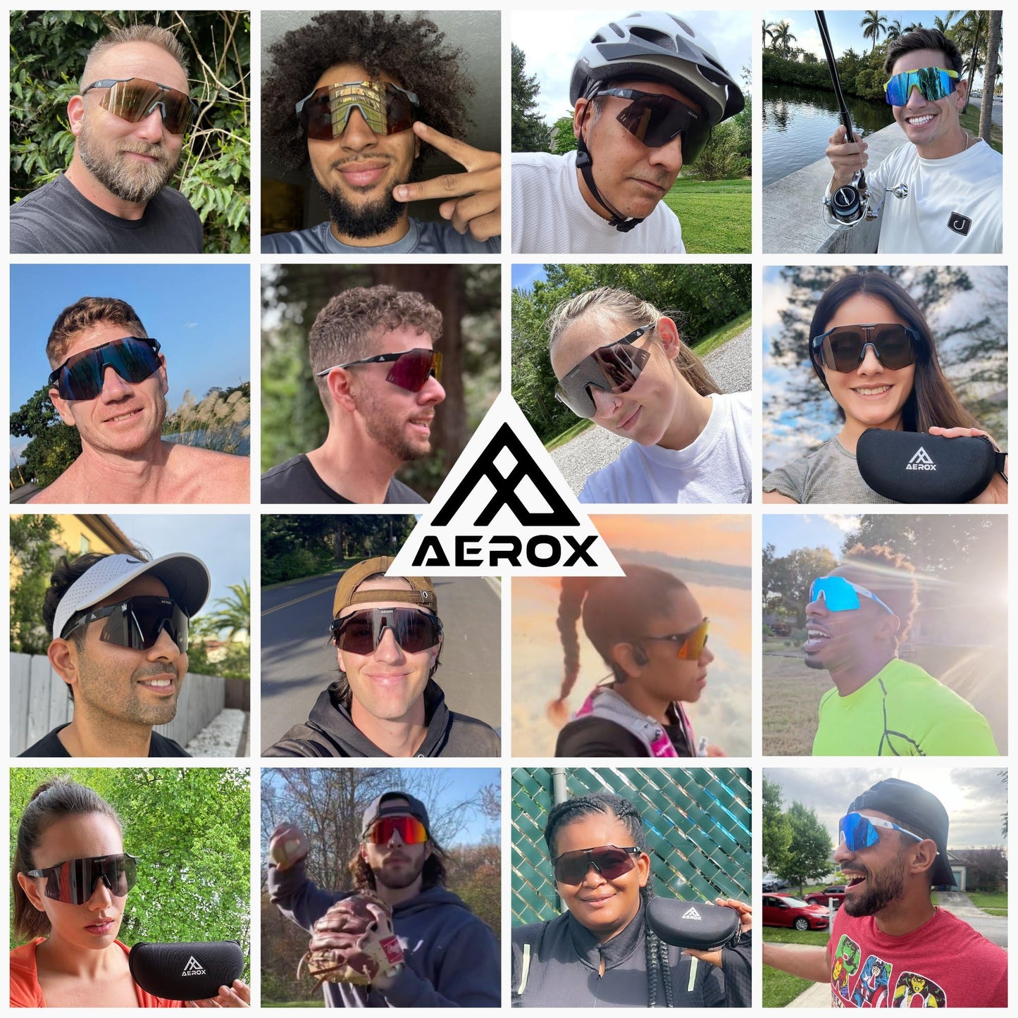 AEROX Running Sunglasses and Sports Glasses for Men and Women - Shades for Cycling and Baseball
