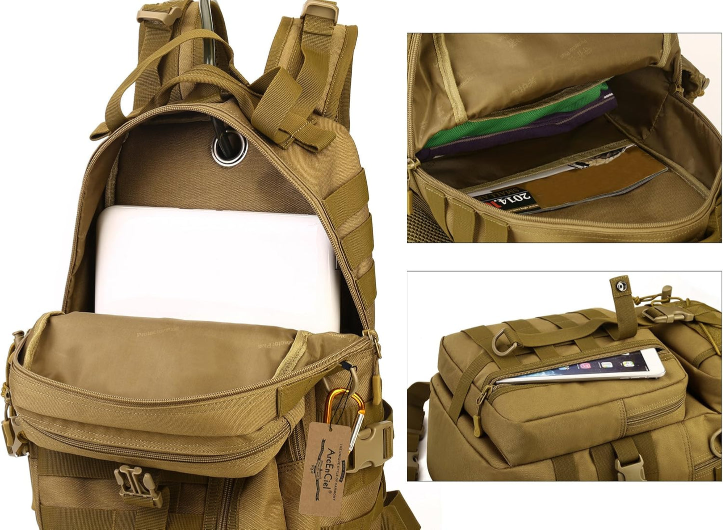 ArcEnCiel Hydration Pack Motorcycle Backpack Tactical Bag with Patch without Waterbladder