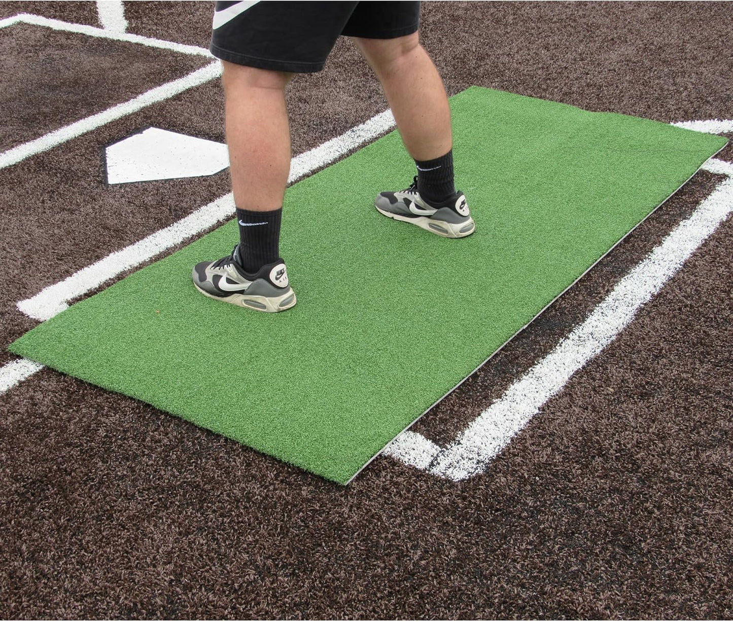 On Deck Sports 3' x 7' Indoor/Outdoor Baseball Softball Green Batting and Hitting Mat Pro - Green