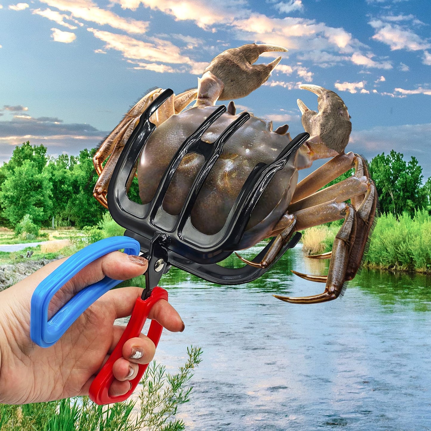 3 Claw Fish Gripper, 2024 Upgraded Metal Fishing Pliers Gripper, Multifuctional Fish Grippers for Fishing, Fish Grabber Tool for Most Freshwater Fish and Crab