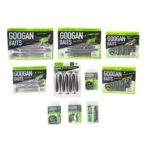 Googan Baits Weekend Fishing Bundle – Soft Plastic Lure & Tackle Box Kit with Swim Baits, Hooks & Accessories – Ideal for Bass Fishing with Enhanced Sensitivity