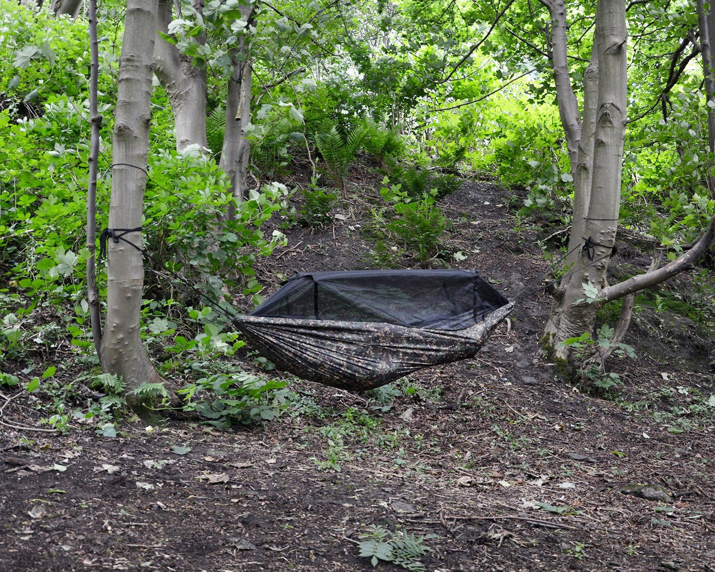 DD Hammocks Frontline Hammock - MC - Lightweight Camo Portable Stealth Jungle Hammock with Mosquito Net Sleep System for Backpacking and Outdoor Adventure