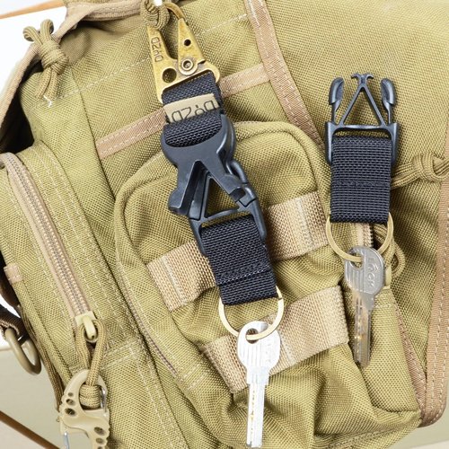 DYZD Tactical Gear Keychain Clip 100% Nylon Belt Key Chain Tactical Key Holder Quick Release Buckle Key Ring (1PCS)