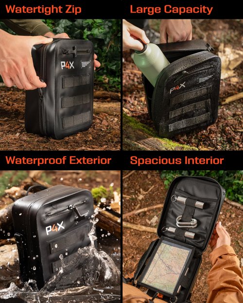 Waterproof Molle Pouch - Attach to Backpacks & Belts - Ideal EDC Pouch Organizer for Medical Gear, Flashlight, Firestarter, Phones and More - Rugged Carrier for Outdoor Travel & Adventure