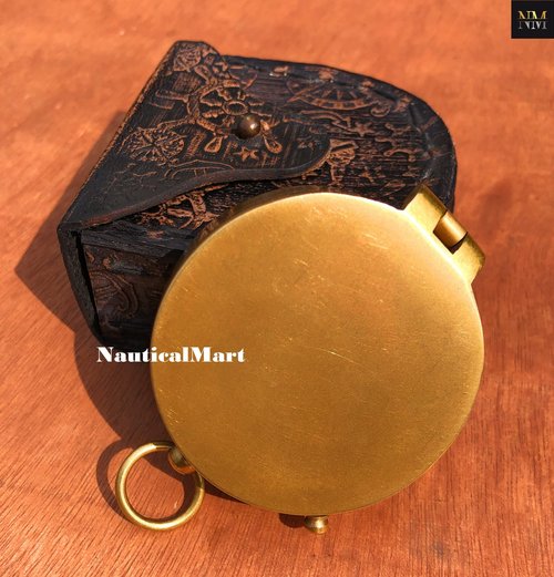 Personalized Brass Compass Engravable My Son Gift for Mom-Dad Graduation, Anniversary, Baptism, Retirement A Perfect and Unique Gift with Leather Case