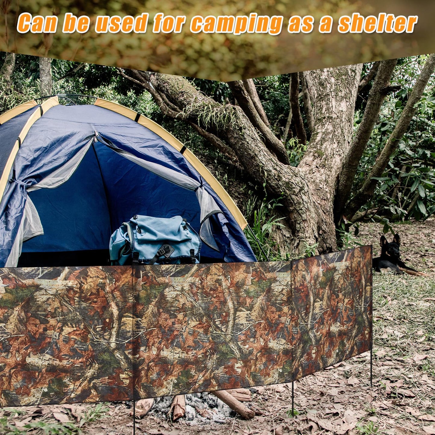 SmoothNovelty 2 Pcs Hunting Blinds Ground Portable Ground Blinds for Deer Hunting Camouflage 118 Inches x 27.6 Inches 3 Panel with 4 Stakes Easy Set up for Duck Turkey Spring Outdoor Shooting