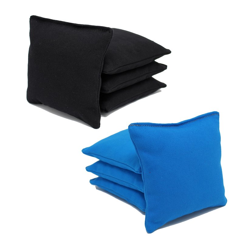 Free Donkey Sports Cornhole Bags Set - (4 Black, 4 Turquoise)