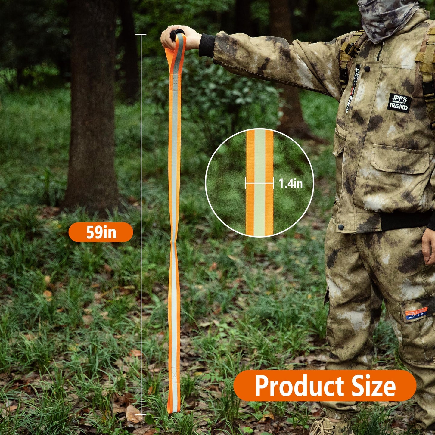 Adnee 4 Pack Deer Drag and Harness - 4.9ft Deer Drags Rope for Hunting Gear- Reflective Deer Safety Hunting Accessories with Comfort Grip Handle for Man