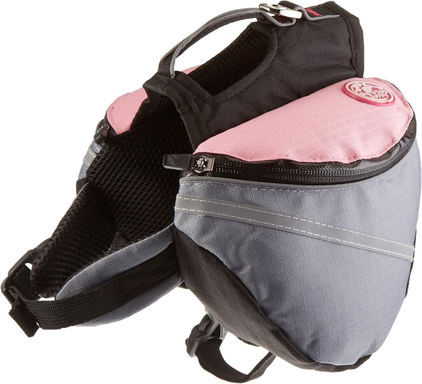 Doggles Dog Extreme Backpack, Gray/Pink, Small