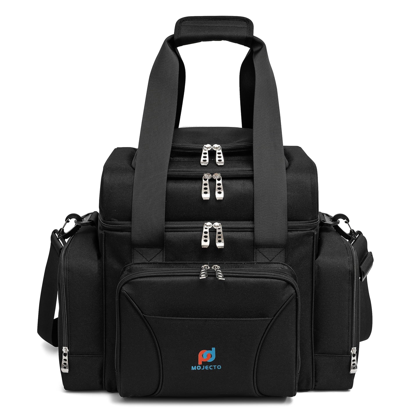 Extra Large Cooler Bag (15x12.5x9 in) with Leakproof Hard Liner. Two Insulated Compartment, Heavy Duty Fabric, Thick Insulation, Reinforced Stiches, Multiple Pockets, Durable Zipper.