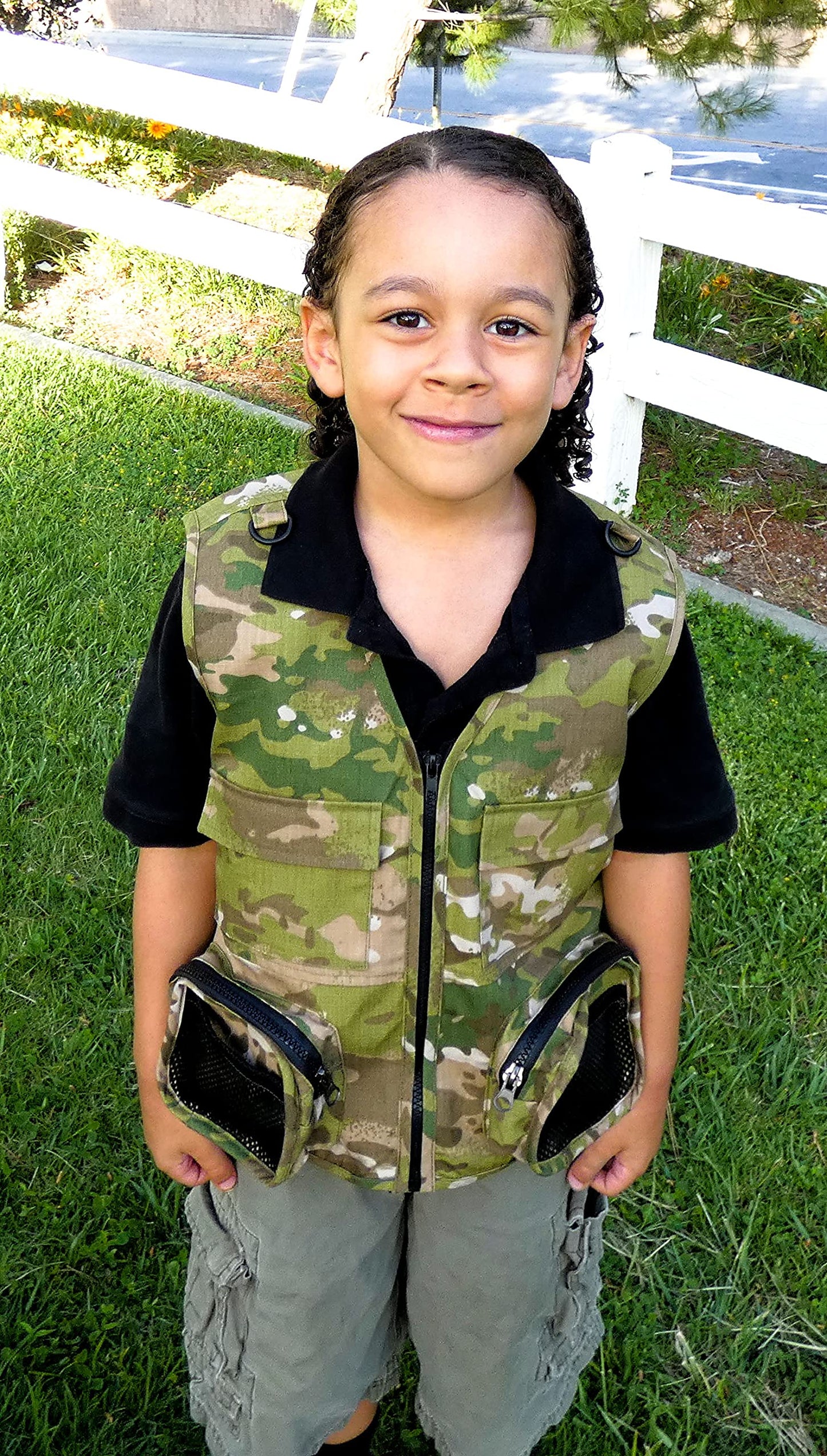 Kids Cargo Vest Set (Camouflage Vest Only, Medium/Large)