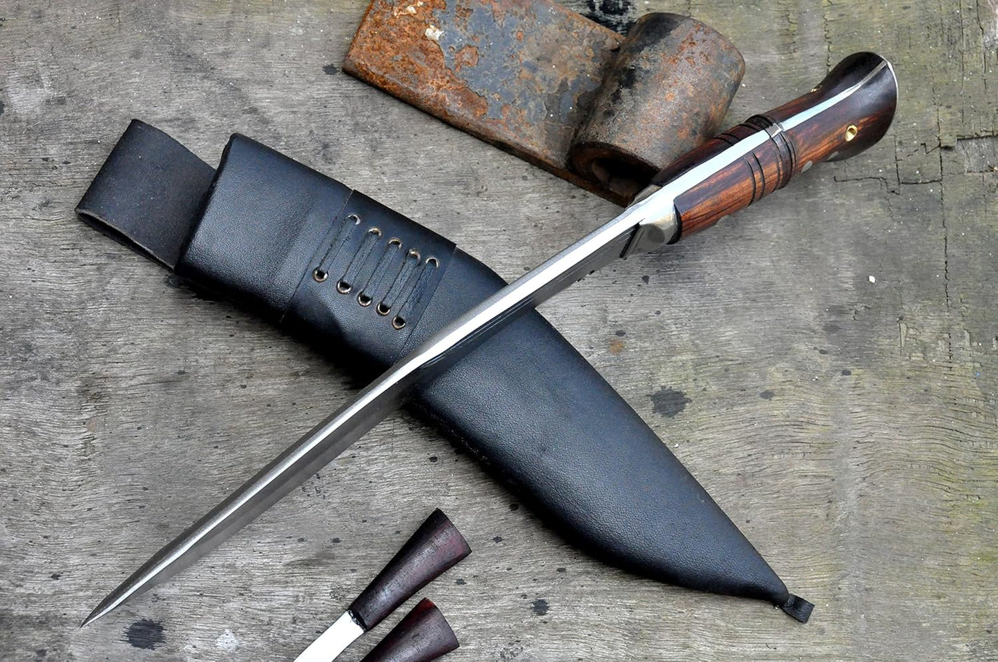 Authentic Farmer Kukri-khukuri Knife -10" Handcrafted Carbon Steel Blade, Full Tang Handle, Buffalo Leather Scabbard - Ideal for Camping, Bushcraft, Outdoor & Survival Use-from Nepal