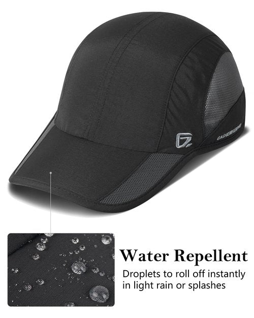 GADIEMKENSD Outdoor Men's Running Hat Cooling Womens Summer Baseball Cap UV Sport Mesh Trucker Dad Hats Quick Dry Breathable Unstructured for Camping Fishing Hiking Black L
