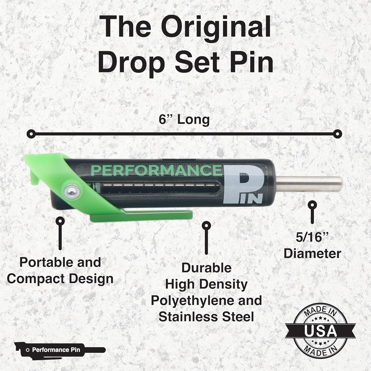 The Original Drop Set Pins for Gym | One More Rep with Weight Stack Pins | Instant Transition to Lower Weights for More Reps | Proudly Made in America | 5/16" Pin