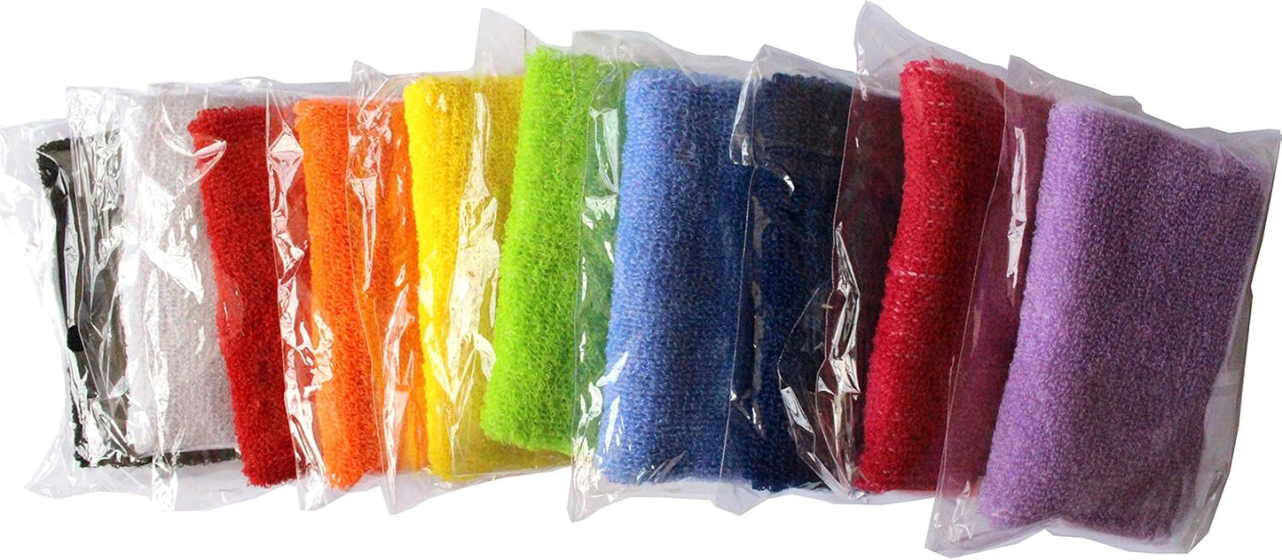 10 Pairs (20 Pieces) Colorful Sports Wristbands Wrist Sweatbands Wrist Sweat Bands