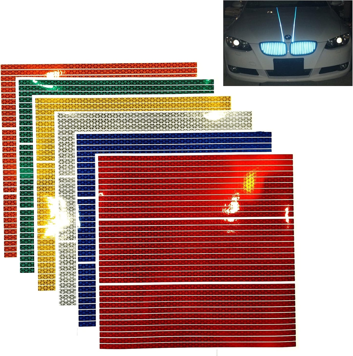 customTAYLOR33 High Intensity Reflective Straight Strips - (33) 12" Strips (Many Colors) (Red)